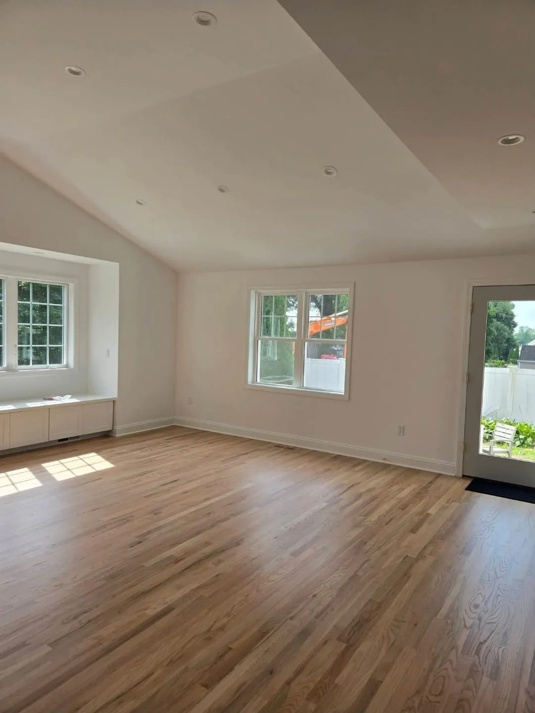 Carpentry tools and wood trim on a Connecticut job site