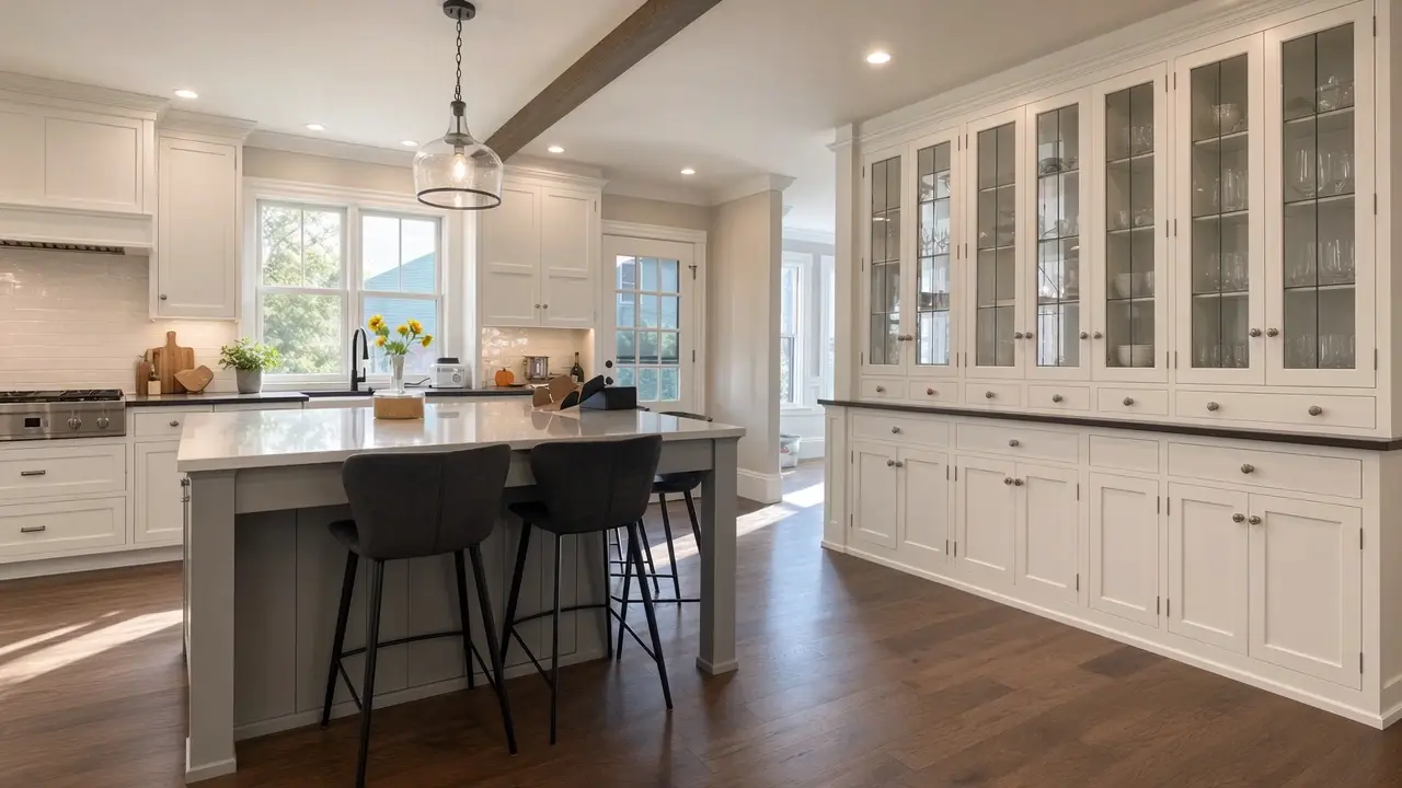 Carpentry contractor working in a Connecticut home